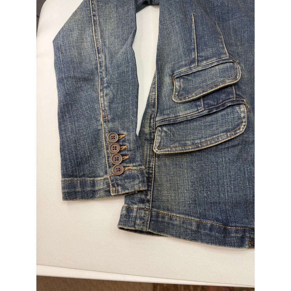 Lauren Ralph Lauren Womens Blue Denim Blazer Jacket Medium Wash Small VINTAGE - Picture 6 of 10